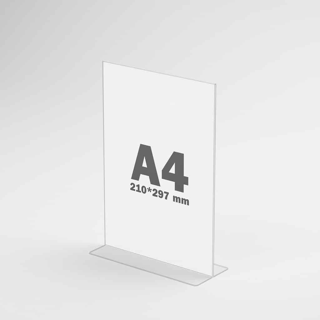 Lot de 3 porte-menus transparents format A4 double face, 4 pages SE