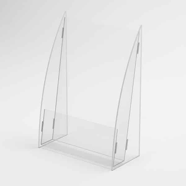 Porte-brochures A4 En Acrylique Transparent Lot De 2 - Avec Support Cartes De Visite, Design Incliné
