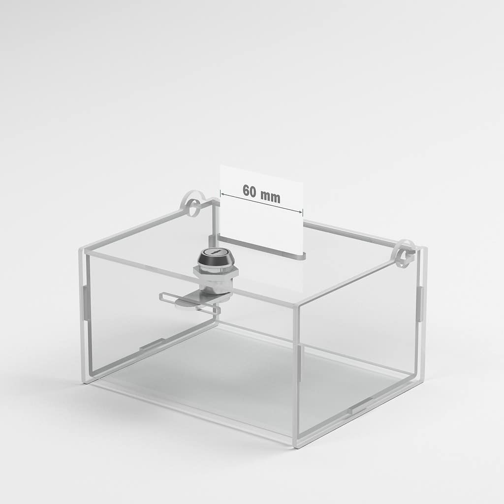 Boite plexi fermée à clé 30/30 cm - Boîtes urnes jeux concours Plexiglas