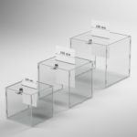 Urne de collecte de fonds en plexi épaisseur 5 mm