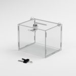 Urne de collecte de fonds en plexi 15x12x12 cm