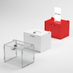 Urne de collecte de fonds en plexi 15x12x12 cm