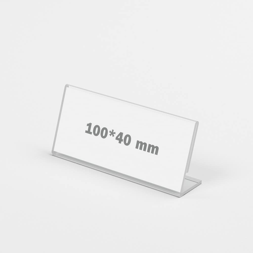 Porte-étiquette plexi incliné 100×4 cm