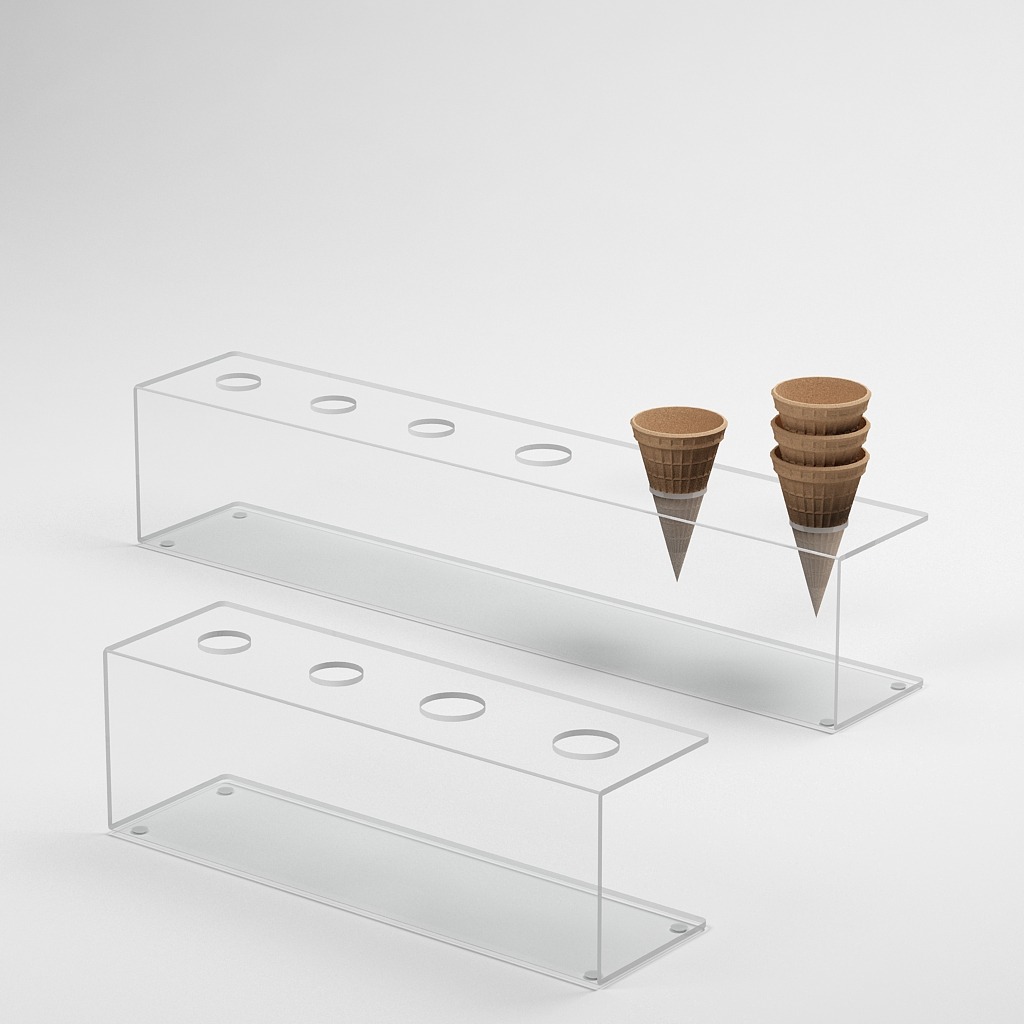 Porte-cornets de glace en plexiglass transparent